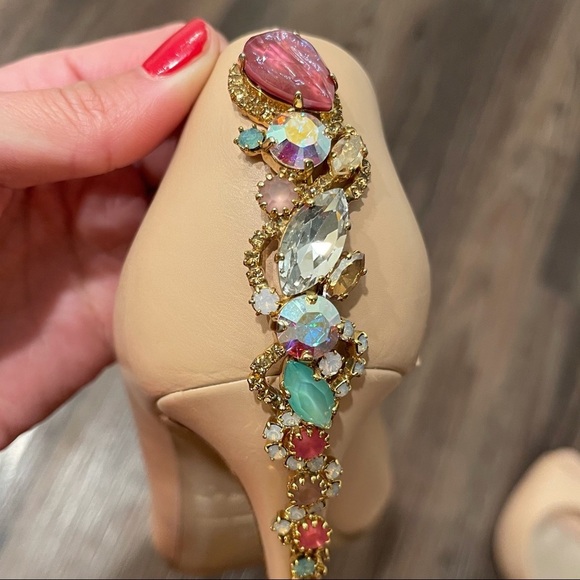 LeSilla SHOES. Décolleté w Jewel on the heel. Leather. MADE IN ITALY. 7 or 37IT - Picture 3 of 16